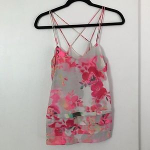 CANDIE’S Strappy Cross-back Floral Blouse